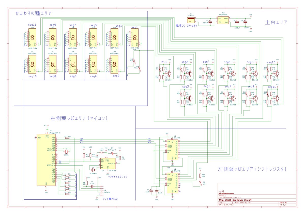 しばらく寝かせてた闇のひまわりですが、やっとソフト設計に手を付ける