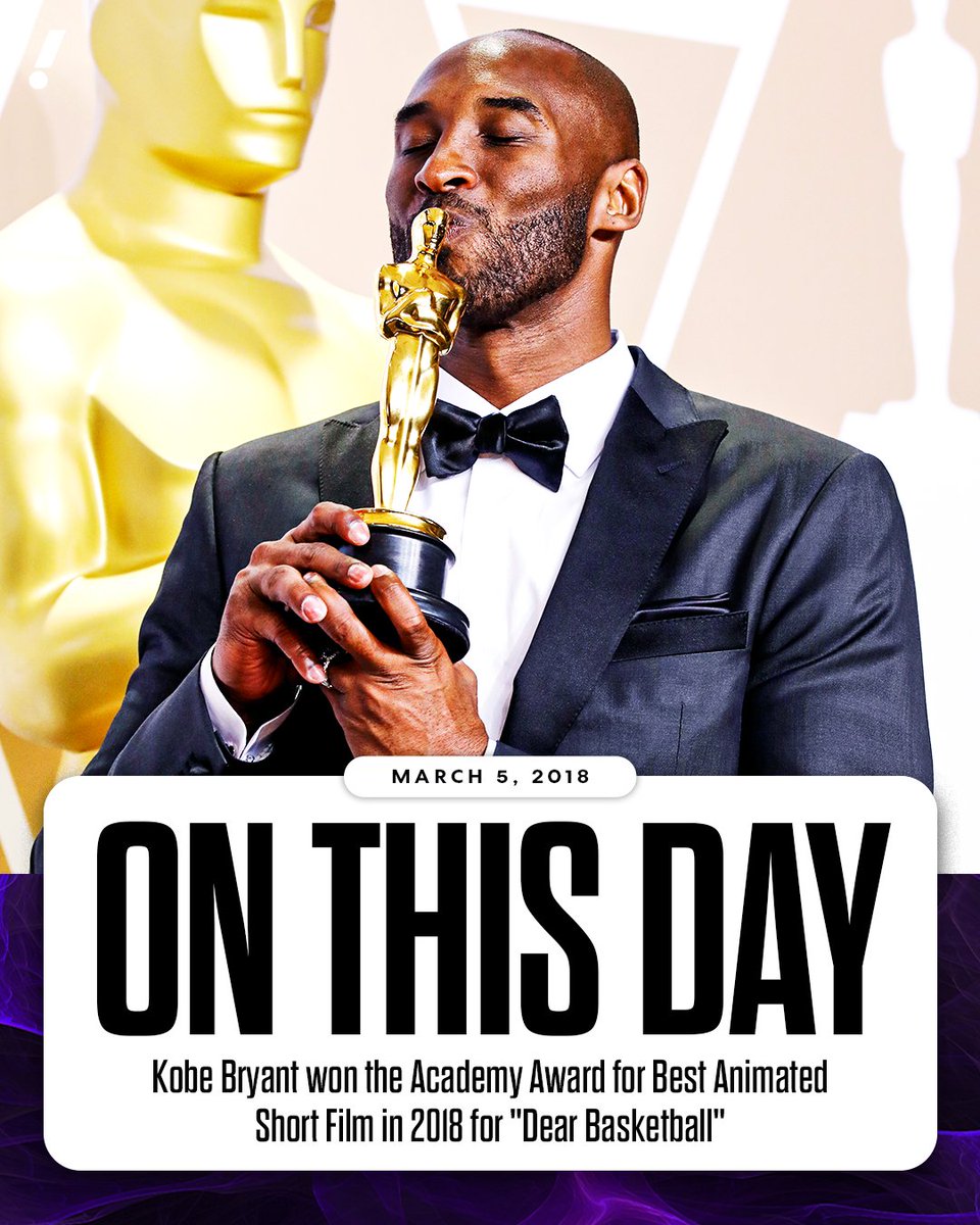 Eight years ago today, Kobe added Oscar winner to his resume 💜💛