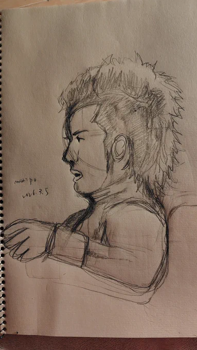 推しの横顔。すんなり描けると思いきや苦戦しました。 
