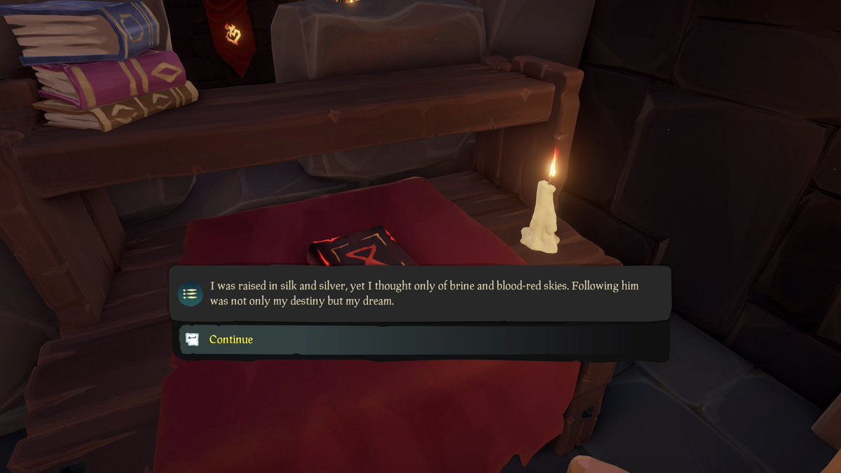 "It is legacy, and I will carve it deeper than rock."

From Junior's journal at Servant's Oath Garrison.

#SeaOfThieves