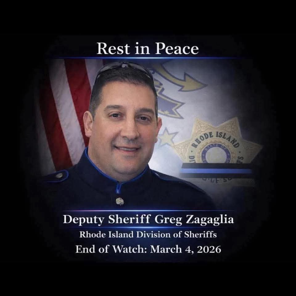 Chief Benson and the Men &amp; Women of the Cumberland Police Department offer our condolences to family, friends and colleagues of Rhode Island Deputy Sheriff Greg Zagaglia.

Rest in Peace Deputy Zagaglia and thank you for your service.