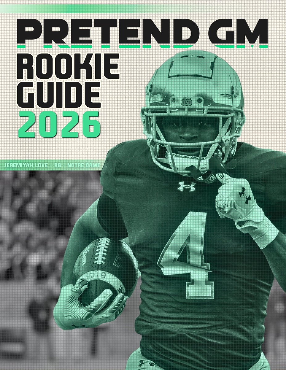 AlfredoABrown's tweet photo. The Pretend GM Rookie Draft Guide is officially available to pre-order!

✅ 80+ Scouting Reports
✅ Rookie Draft Values
✅ Consensus Rankings from @DraftSharks, @FantasyPros, + more!
✅ Updated Relative Athletic Scores from @MathBomb 

Pre-order your copy at the link below 👇 https://t.co/jYkuZycRpw