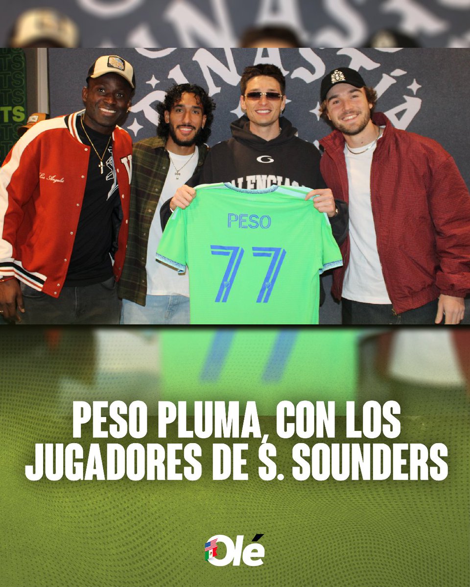 DiarioOleUSA's tweet image. 🎶🛸 PESO PLUMA, ¿UN SOUNDER MÁS?

🇲🇽🗣️ Los futbolistas de Seattle Sounders se tomaron una foto con el cantante mexicano

#SeattleSounders #Sounders #MLS #PesoPluma