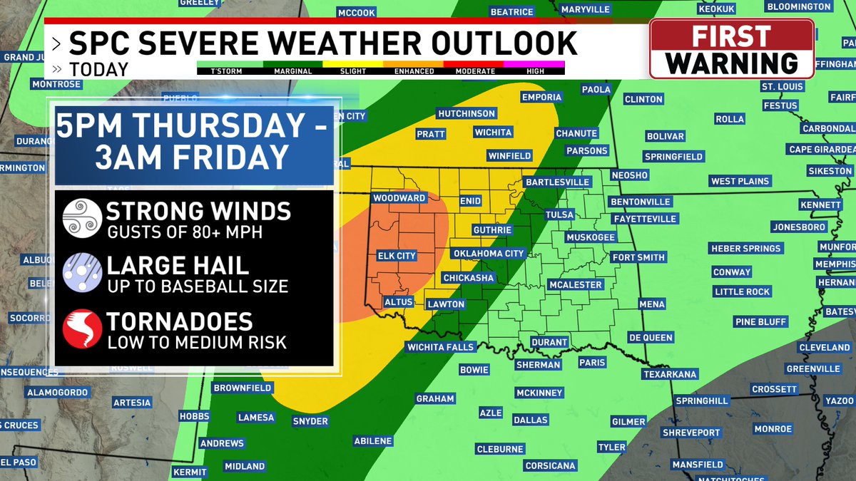 Strong to severe storms are possible after 5PM today with an enhanced ...