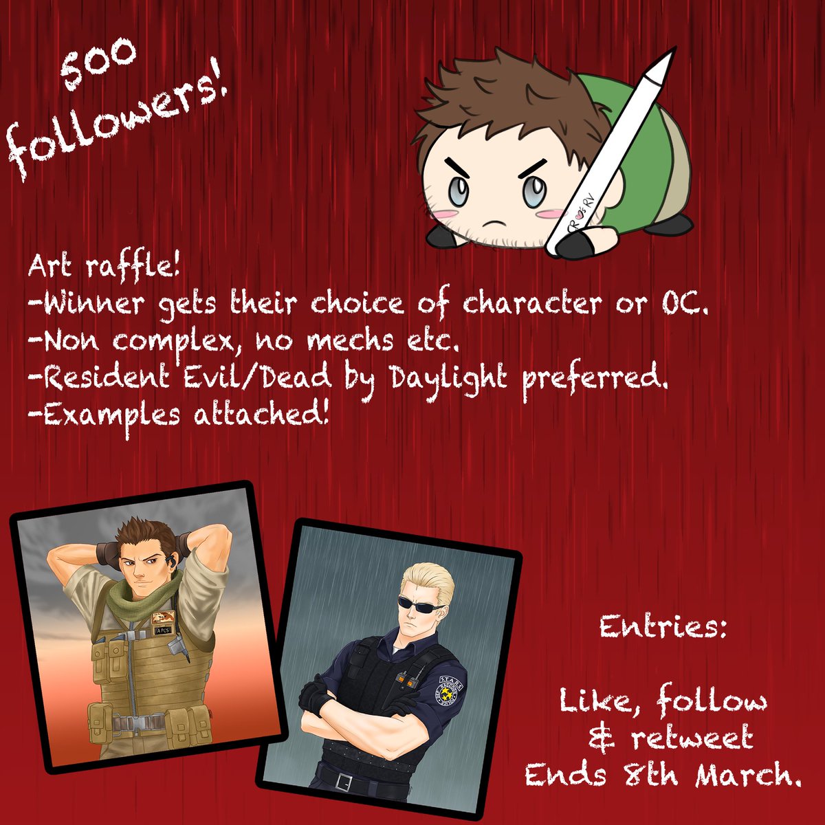 We did it! Thank you!

Please be aware, I juggle drawing with everything else in life, so I can take a week or two to finish things! 🥰