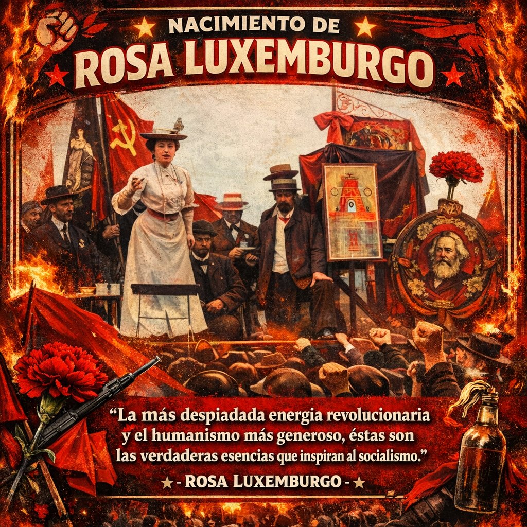 Rosa Luxemburgo, revolucionaria internacionalista que enseñó que el socialismo debía unir la energía de la lucha con el más profundo humanismo.

“La más despiadada energía revolucionaria y el humanismo más generoso, éstas son las verdaderas esencias que inspiran al socialismo.”