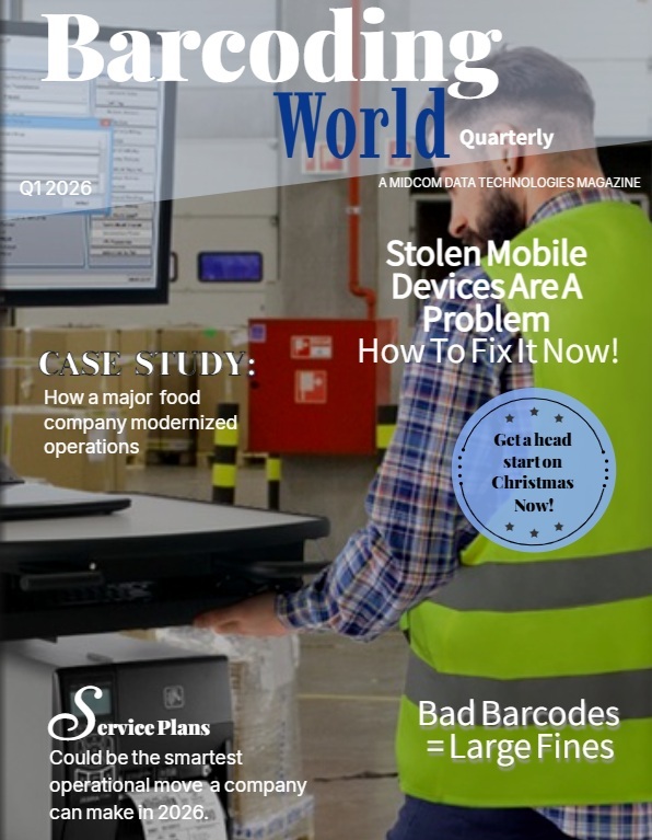 MIDCOMSG's tweet photo. 📖A new addition of #Barcoding World Quarterly has been published.
❓Covering issues including lost mobile devices, bad barcodes and compliance fines, preparing for Christmas 2026 and more...
🤔Read more https://t.co/Ma3UIUOL98 https://t.co/EXl6ji2lzH