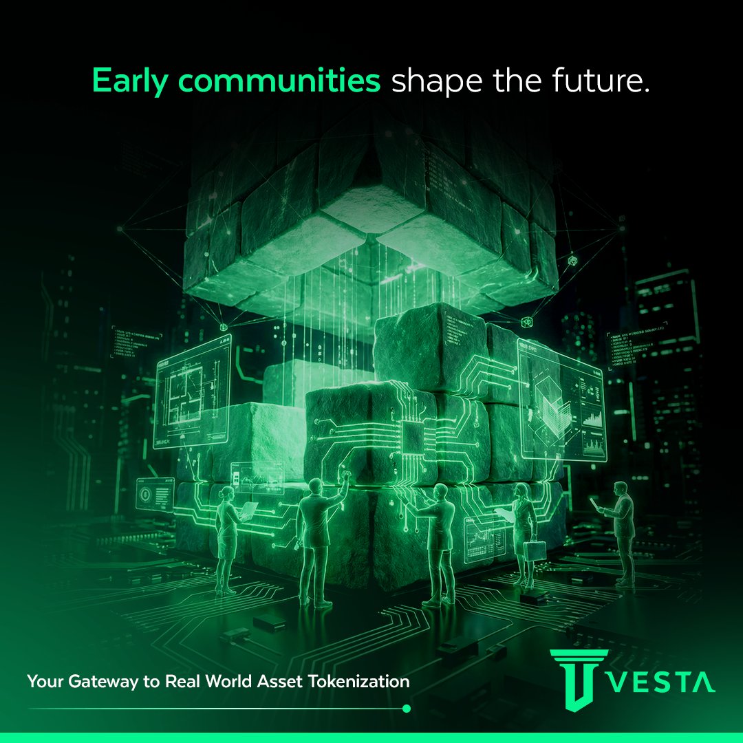 VestaRWA's tweet image. Early communities build the future. 🌍

Builders. Investors. Believers.
Together they turn ideas into ecosystems. 🚀
The next financial infrastructure is being shaped right now. 🔗

#Vesta #Web3 #Tokenization #DigitalAssets #RWA #FutureOfFinance