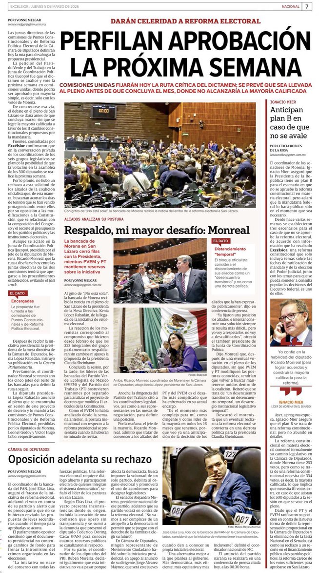 letroblesrosa's tweet photo. Gracias, querida @ivonnemelgar por desmenuzar la reforma electoral.

La edición impresa de @Excelsior es muy buena: contenido de la reforma y relato de posiciones y decisiones.

Felicidades a los editores del impreso. Como siempre, un trabajo de diez.

👏👏👏👏👏 https://t.co/5Uu3HslxWA