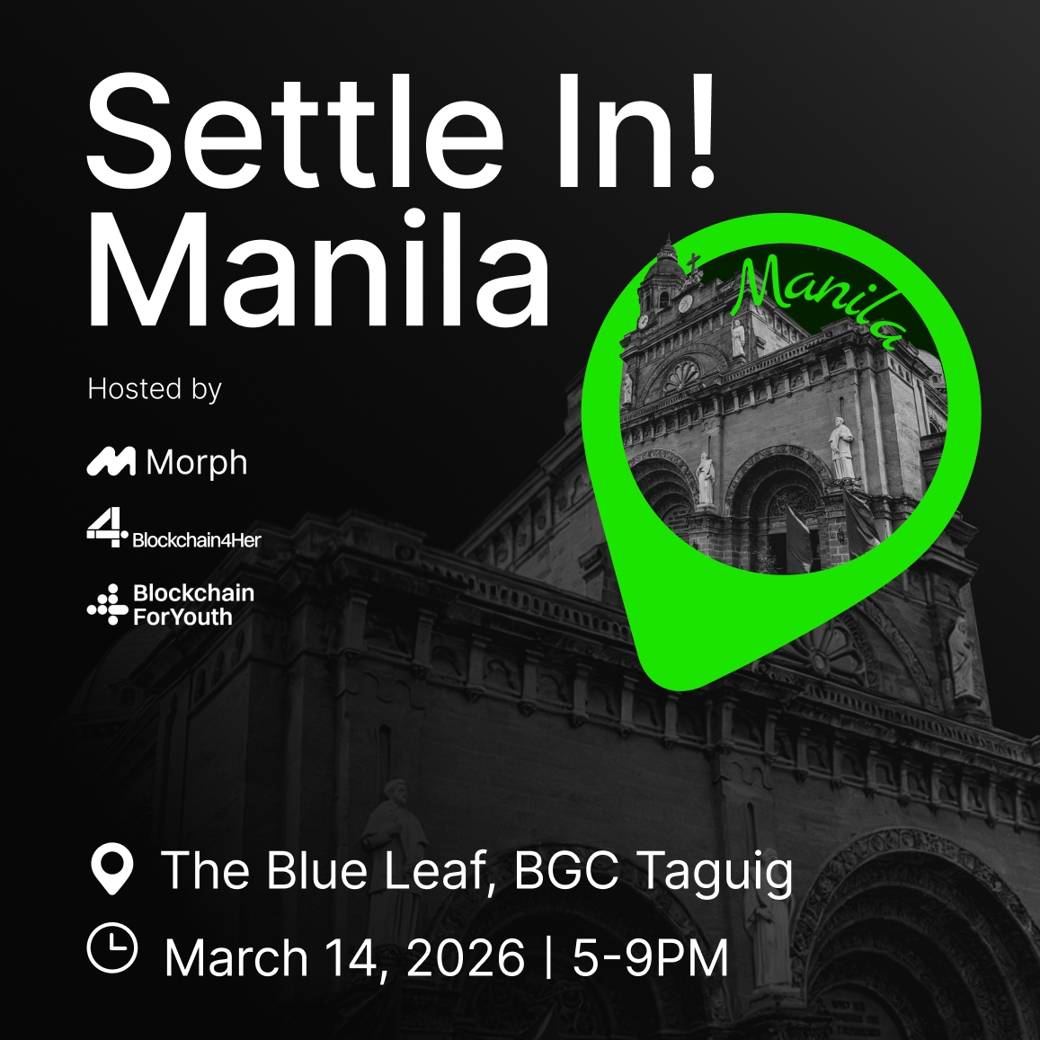 🇵🇭 Settle In! Manila!

Morph’s first stablecoin roadshow is coming to town.

Join us on March 14 at Settle In! Manila. Builders, learners, and ecosystem leaders will come together to explore the global rise of stablecoins and the future of digital payments.

RSVP now ↓