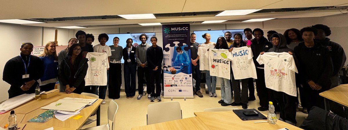 MUSICCproject's tweet photo. How do you turn complex infectious disease research into a t-shirt design?

MUSICC joined Imperial’s #STEMFutures to explore public engagement with Year 12 students.

📖Read about the workshop: https://t.co/r0lx6AtYG6 https://t.co/TbcbSr67wg