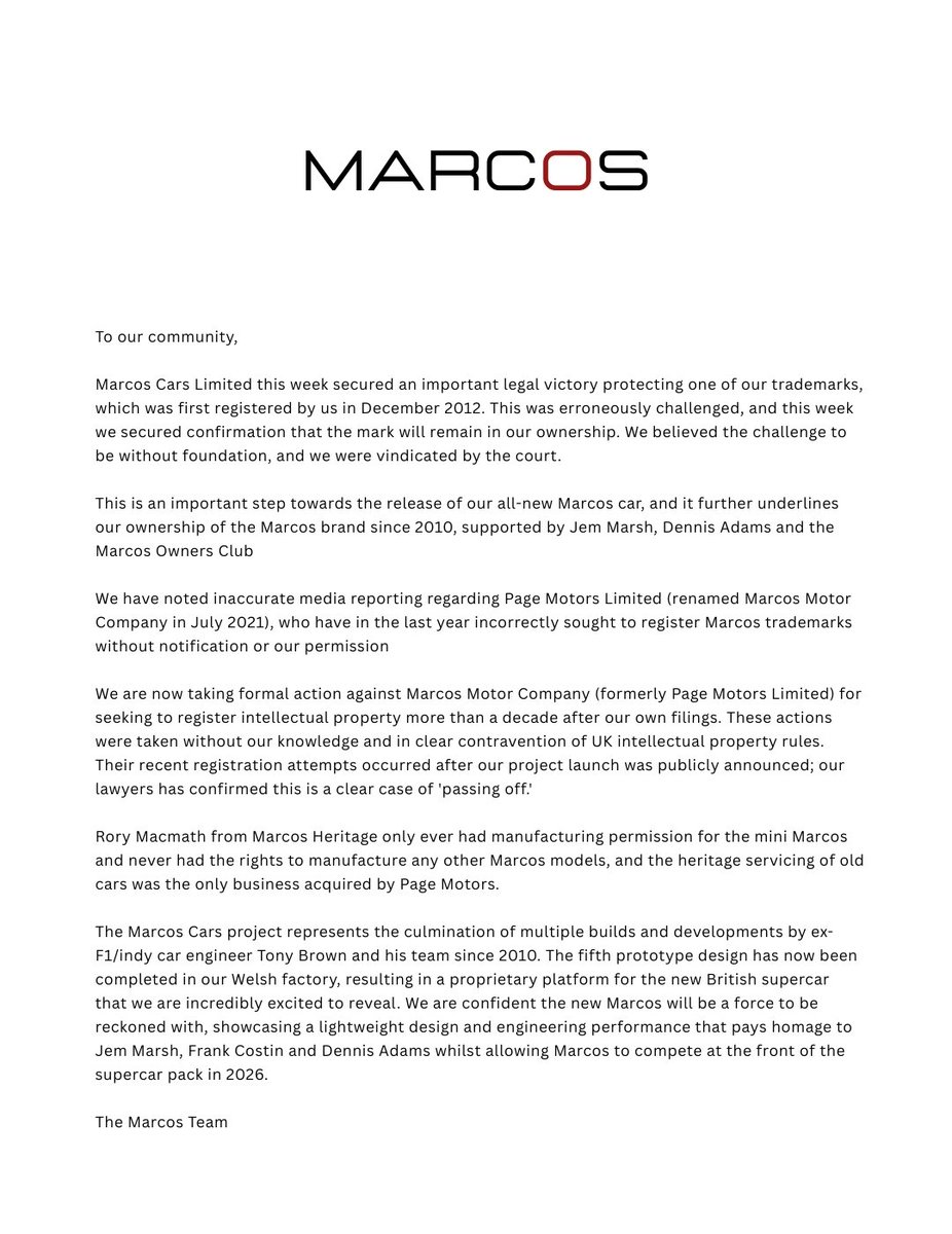Marcos Cars tweet media