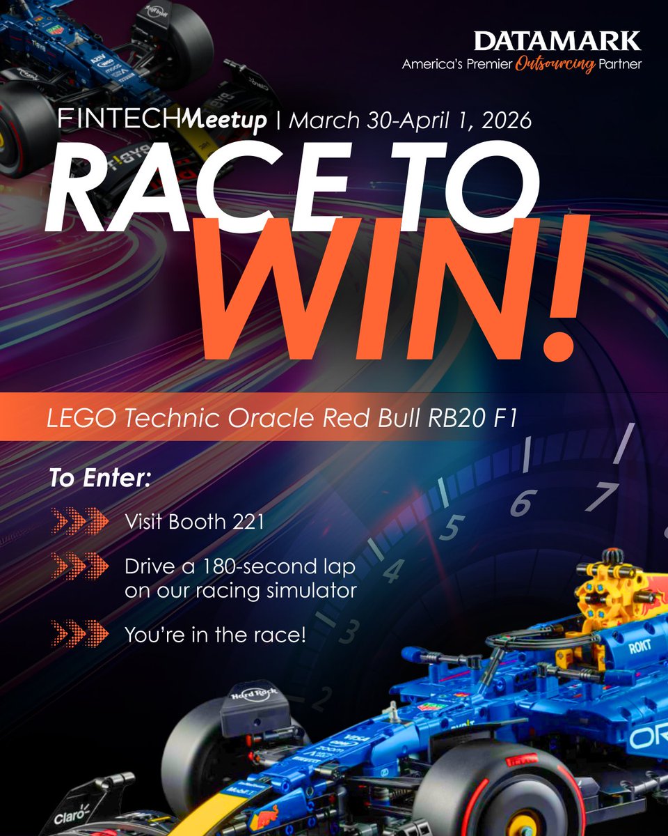 One winner. One car.

At Fintech Meetup, we’re giving away a LEGO Technic Oracle Red Bull RB20 F1 race car.

1,600+ pieces. Built for speed. Built for detail.

To enter:
• Visit Booth 221
• Take 180-seconds qualifying lap
• You’re in the race

Booth 221. Don’t miss it.