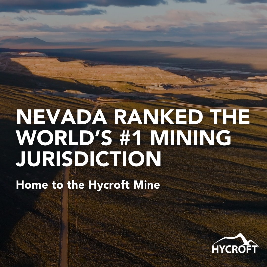 HycroftMining's tweet photo. Nevada just ranked #1 globally for mining.

Hycroft operates in northern Nevada, advancing one of the world’s largest precious metals deposits.

See the full @FraserInstitute ranking report: https://t.co/lGx5LReRp6

$HYMC #gold #silver https://t.co/qTREpIjbbt