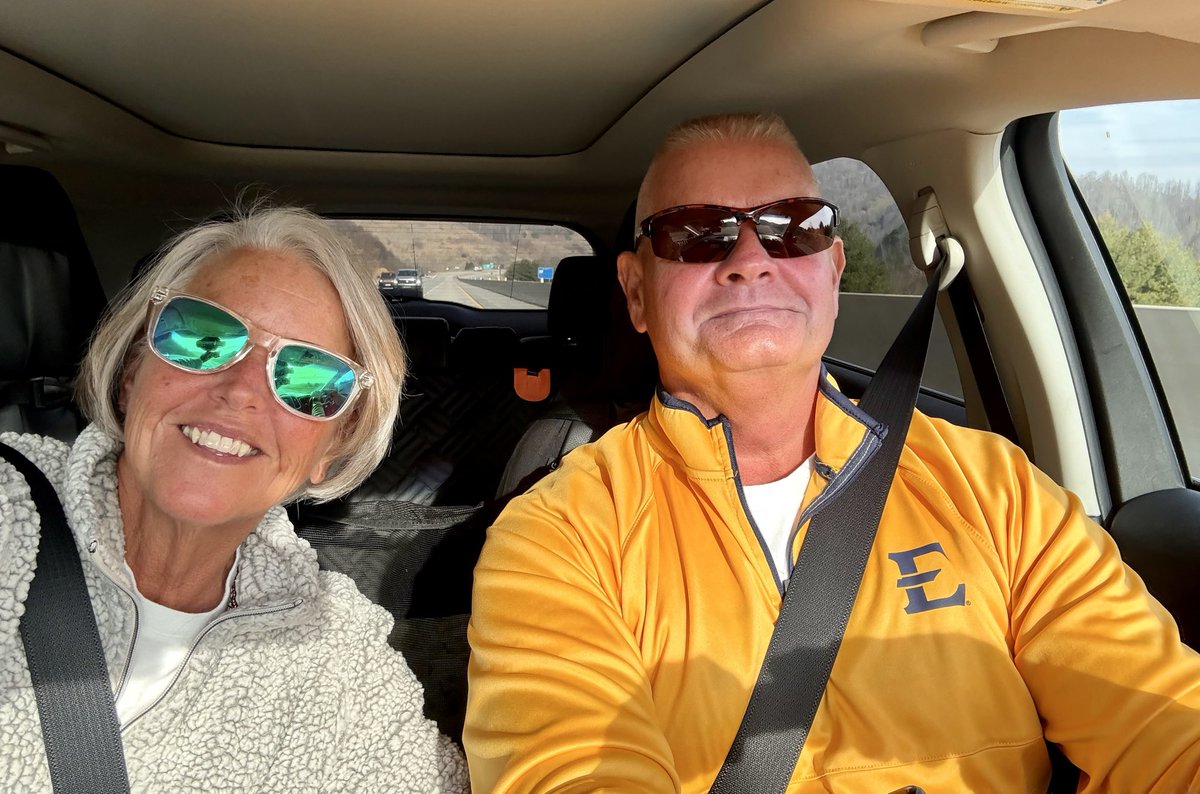 With <a href="/abcrowley90/">Artell Crowley</a> on our way to cheer on <a href="/ETSU_WBB/">ETSU Women’s Basketball</a> Let’s Go Bucs! 💙💛🏀 #beatUNCG