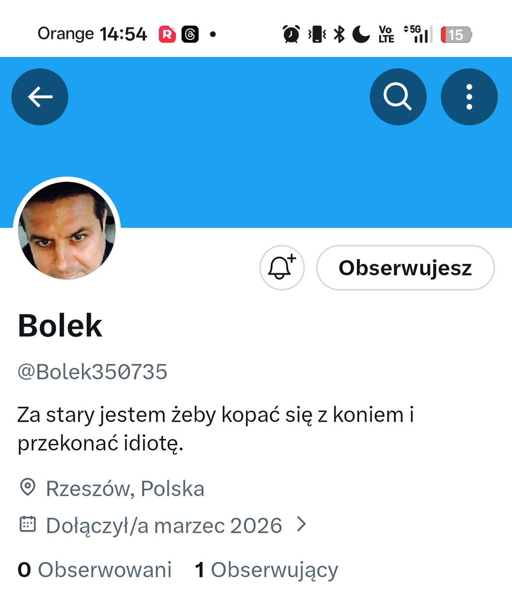 Troche prywaty, mam tutaj takiego człowieka, troche mi zeszło zeby go namówić  do X, ale dzisiaj w końcu jest, i gwarantuje ze pomoże nam w #PoKOnamyZło 
<a href="/Bolek350735/">Bolek</a> , zaskoczmy go, zeby miał co robić przy oddawaniu polubień 🙂
#WspieramMałeKontaNaX