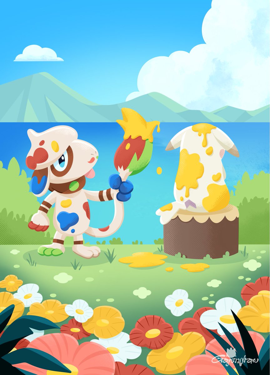 Gajen_Draw's tweet photo. Happy Pokopia Day! Here’s a fanart I made.
Smeargle chose a pale Pikachu as today’s canvas 🎨

#pokemonfanart #pokemonart #pokopia #PokemonPokopia https://t.co/HF8njXKHJy