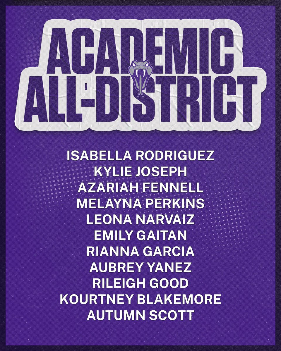 Be the Standard.
Proud of our Lady Rattlers earning Academic All‑District!
Books first. Ball second. Excellence always. 💜🐍