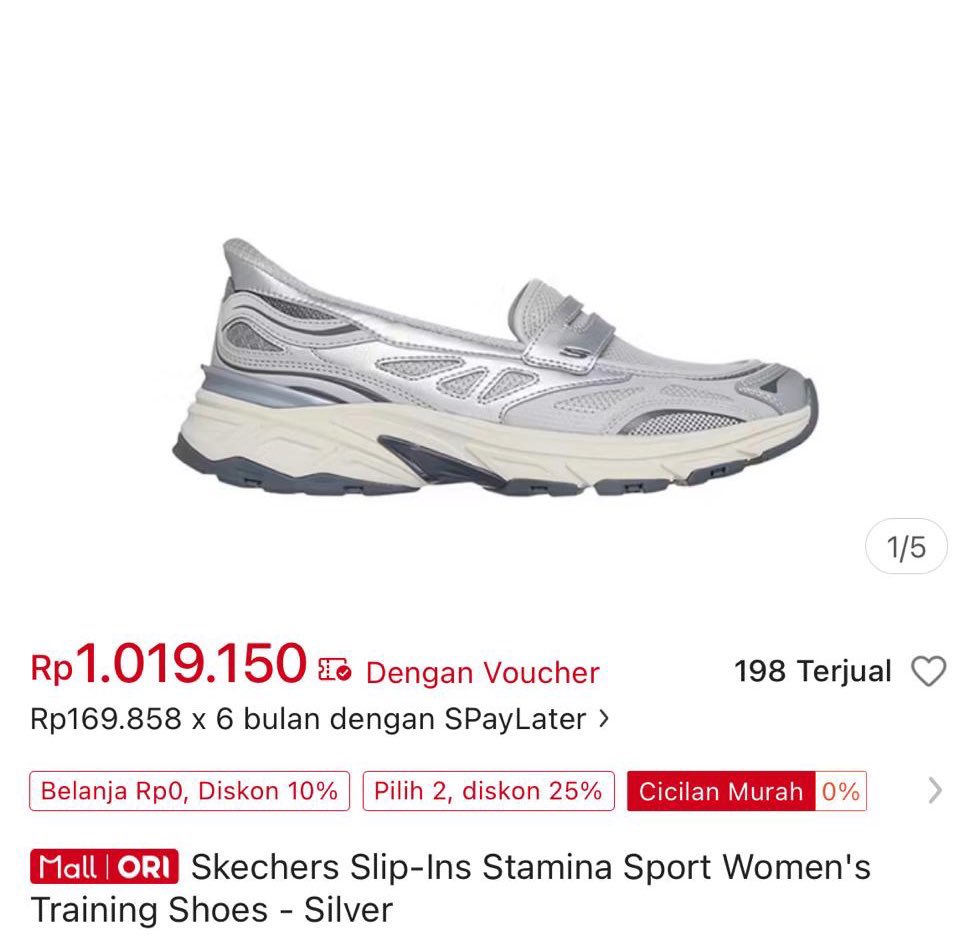Ceyeee_'s tweet photo. Skechers Slip-Ins Stamina Sport Women’s Training Shoes - Silver Uk.39, Baru banget beli, belum dipake. dijual karena kegedean😭

950K, negoinn ajaa
bisa oren yaa https://t.co/FSLaHbLJnE