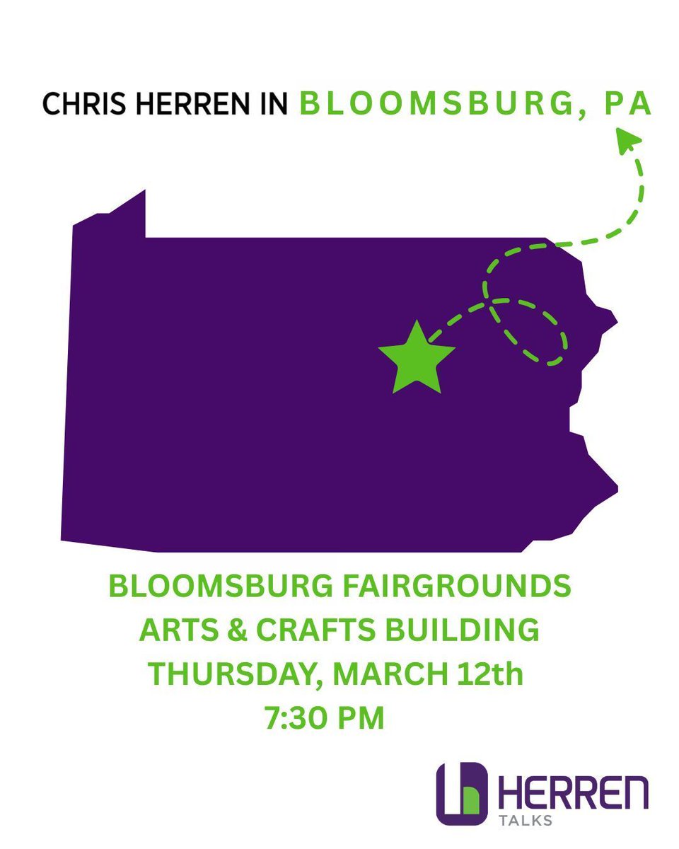 HerrenTalks's tweet photo. IN ONE WEEK Chris Herren is coming to the Bloomsburg Fairgrounds Arts &amp; Crafts Building in Bloomsburg, PA. Don't miss Prevention Starts with All: The Chris Herren Story on March 12th at 7:30PM. The presentation is free and open to the public. #HerrenTalks #recovery #justone #PA https://t.co/iqe7u21swc