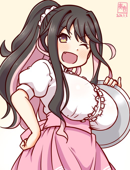 「あぁ～ やっぱ提督はわかってるなー!
 いいねぇ、こういうの! 久しぶりだよ♪」

#艦これ版真剣お絵描き60分一本勝負_20260305
#長波 