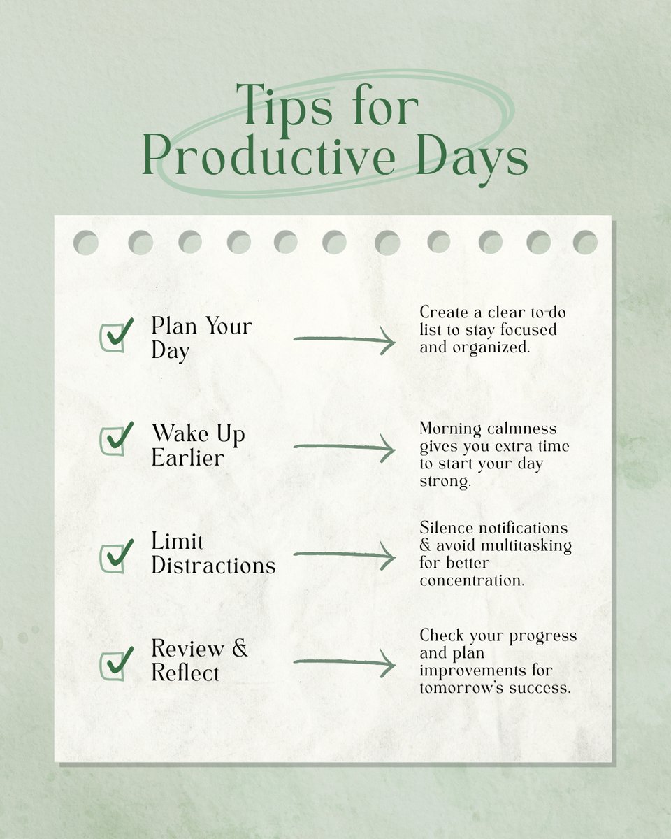 100MPrince1's tweet photo. Optimize your day with these productivity tips. Work smarter, not harder. https://t.co/4DNluTISSa
