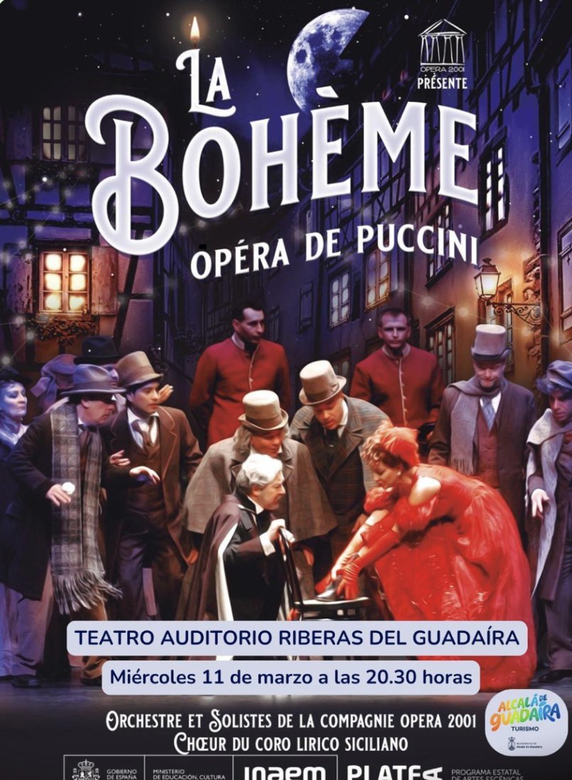 rafablanco73's tweet photo. En #alcaladeguadaira puedes disfrutar de una buena ópera. 

🎵 El próximo miércoles en el @riberasguadaira “La Boheme” 

Entradas a la venta en: https://t.co/lg4Ihoy3yi https://t.co/nBLktL2tPB
