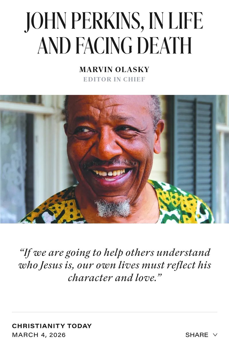 DerwinLGray's tweet photo. John Perkins is my hero. He's the embodiment of what an 'Evangelical' Christian. In 2025, I was awarded the Dr. John M. Perkins Justice Award, presented by the Perkins Foundation in honor of him.  

Learn about this faithful follower of Jesus. 

https://t.co/yiMQOX0z5R https://t.co/Tcn2OzWN5g