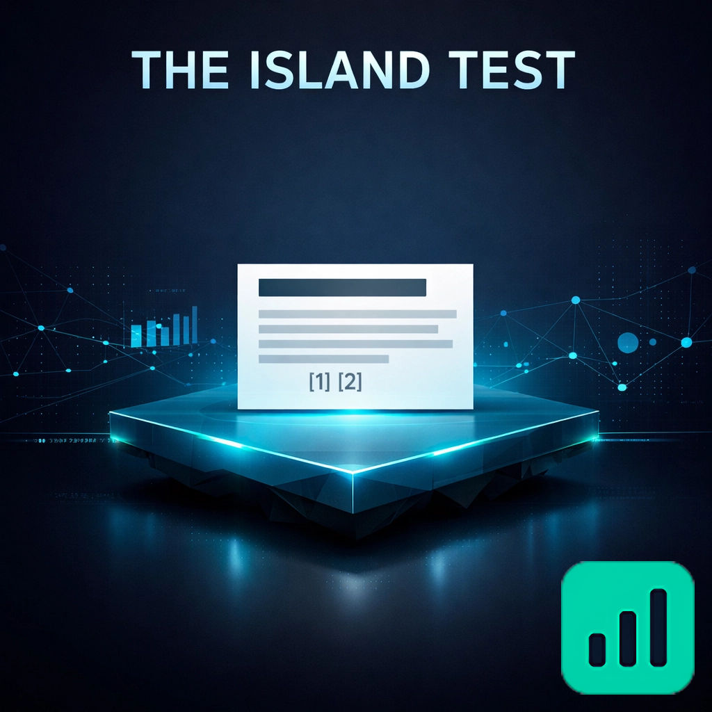 SEOExpertEric's tweet photo. Traditional SEO is about the page. AI search is about the snippet.

If your content doesn't pass the "Island Test," you're losing citations in ChatGPT, Perplexity, and Claude.

Stop being invisible to AI search. See how your brand is being cited: https://t.co/cPCA7kaVMi https://t.co/TqCvDdQStT