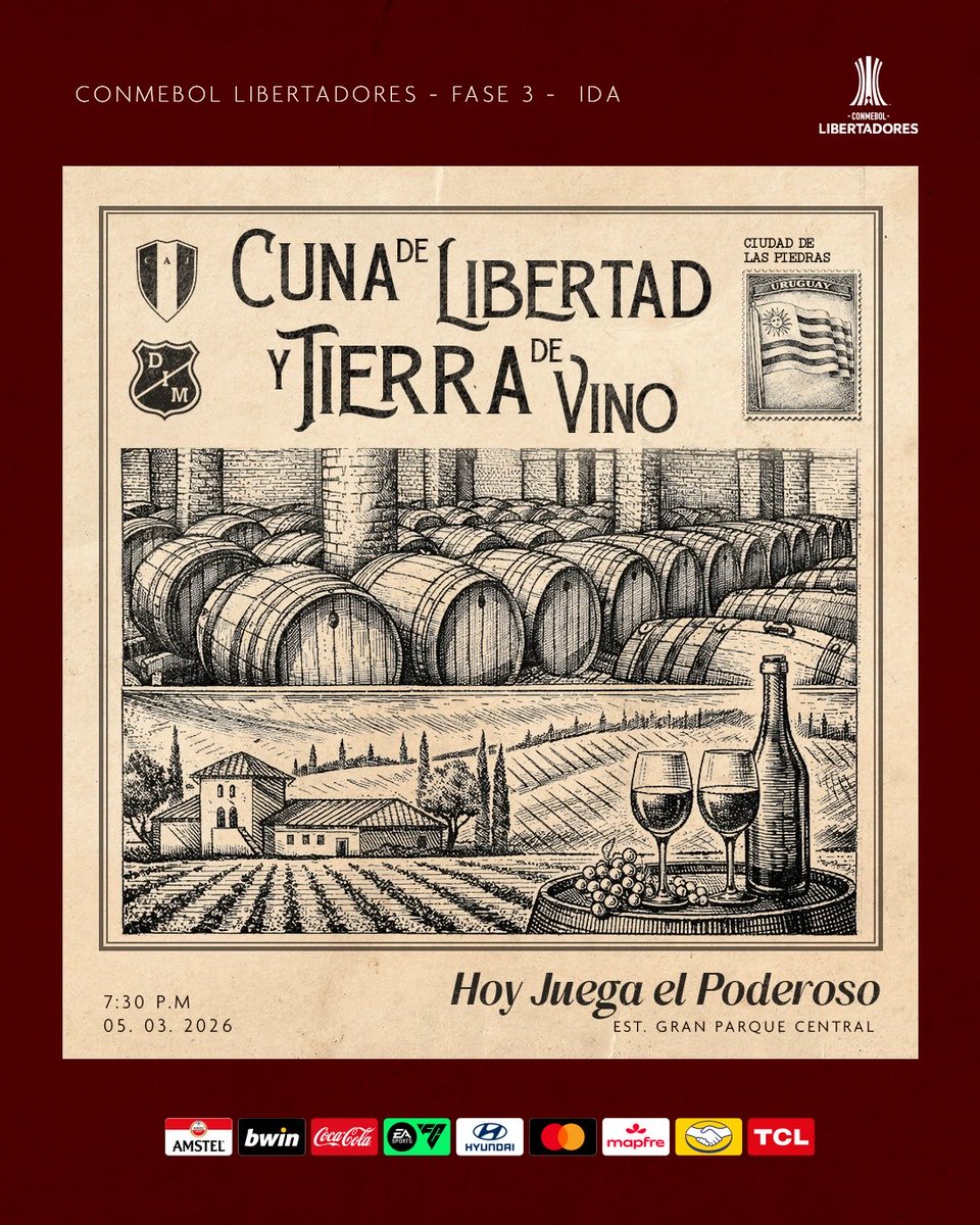 ¡Hoy juega el #Poderoso! 🔴🔵

🆚 C.A. Juventud vs Medellín 
🏆 CONMEBOL <a href="/Libertadores/">CONMEBOL Libertadores</a> 2026
📅 Fase 3 - Ida
🏟️ Gran Parque Central (Montevideo)
⏰ 7:30 p.m. (hora colombiana)

#DaleMedellín