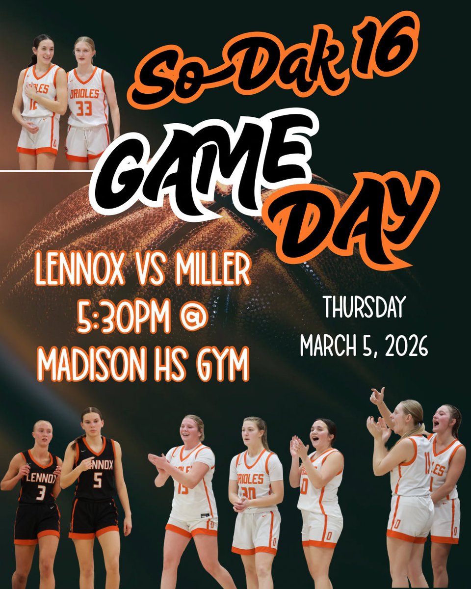 LennoxGBB's tweet photo. SoDak 16 game day!

Proud of this group and excited for another chance to compete together. Lennox vs. Miller tonight at 5:30 in Madison. 

#together https://t.co/5UG47XlLnp