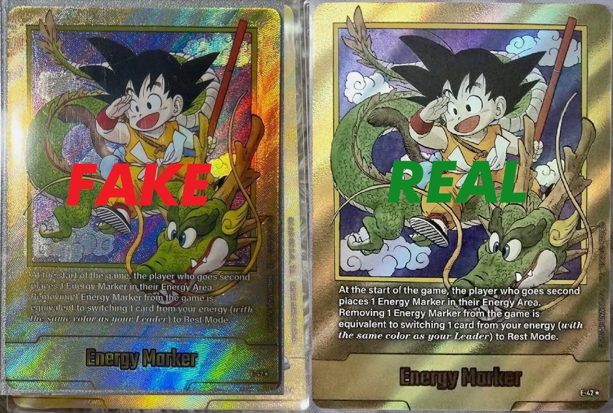 🚨BEWARE OF FAKES!!!🚨

Guys, with all the newcomers to the DBS TCG scene, I wanted to shed some light on a scary reality: fakes have been produced and are being listed for sale.  This listing [1st photo] from a 100% eBay seller (located in Japan) is 100% counterfeit.  Spotted by