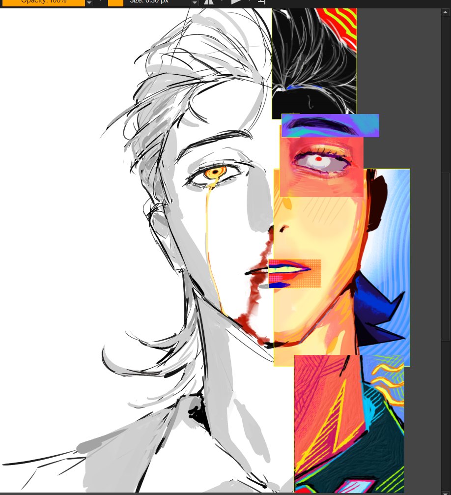 will forever love krita's reference window because you can do stuff like this 🥹🥹 #tbhx #TOBEHEROX