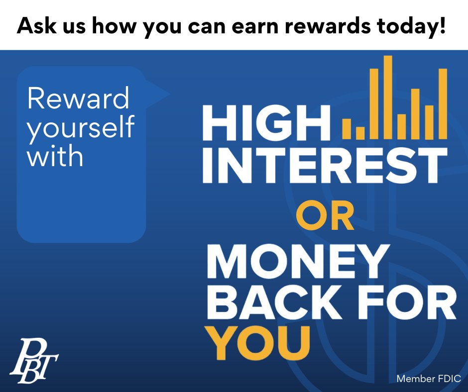 Reward yourself today! 
Choose between high interest or money back for you—because your hard-earned money deserves more. Ask us how you can start earning rewards today!