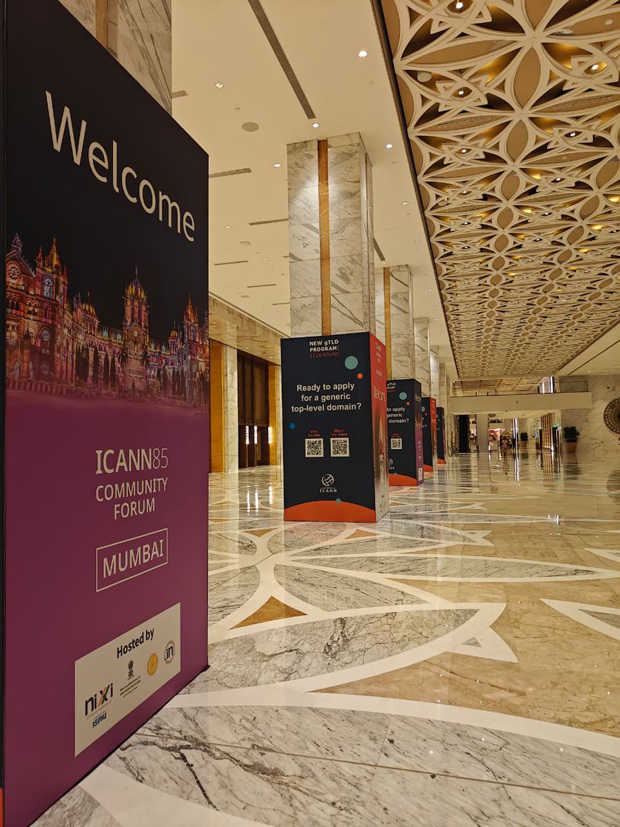 inregistry's tweet image. The countdown begins at Jio World Convention Centre as preparations gather pace for ICANN from 7 to 12 March. The stage is being set for global conversations, collaboration &amp;amp; shaping the future of internet.

#ICANN #InternetGovernance #GlobalCommunity #DigitalFuture #MumbaiEvents