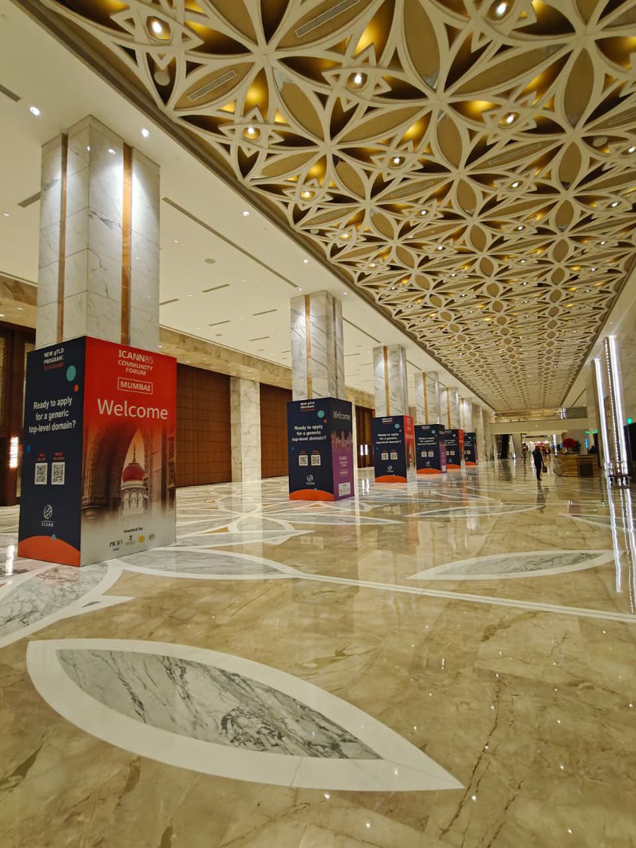 inregistry's tweet image. The countdown begins at Jio World Convention Centre as preparations gather pace for ICANN from 7 to 12 March. The stage is being set for global conversations, collaboration &amp;amp; shaping the future of internet.

#ICANN #InternetGovernance #GlobalCommunity #DigitalFuture #MumbaiEvents