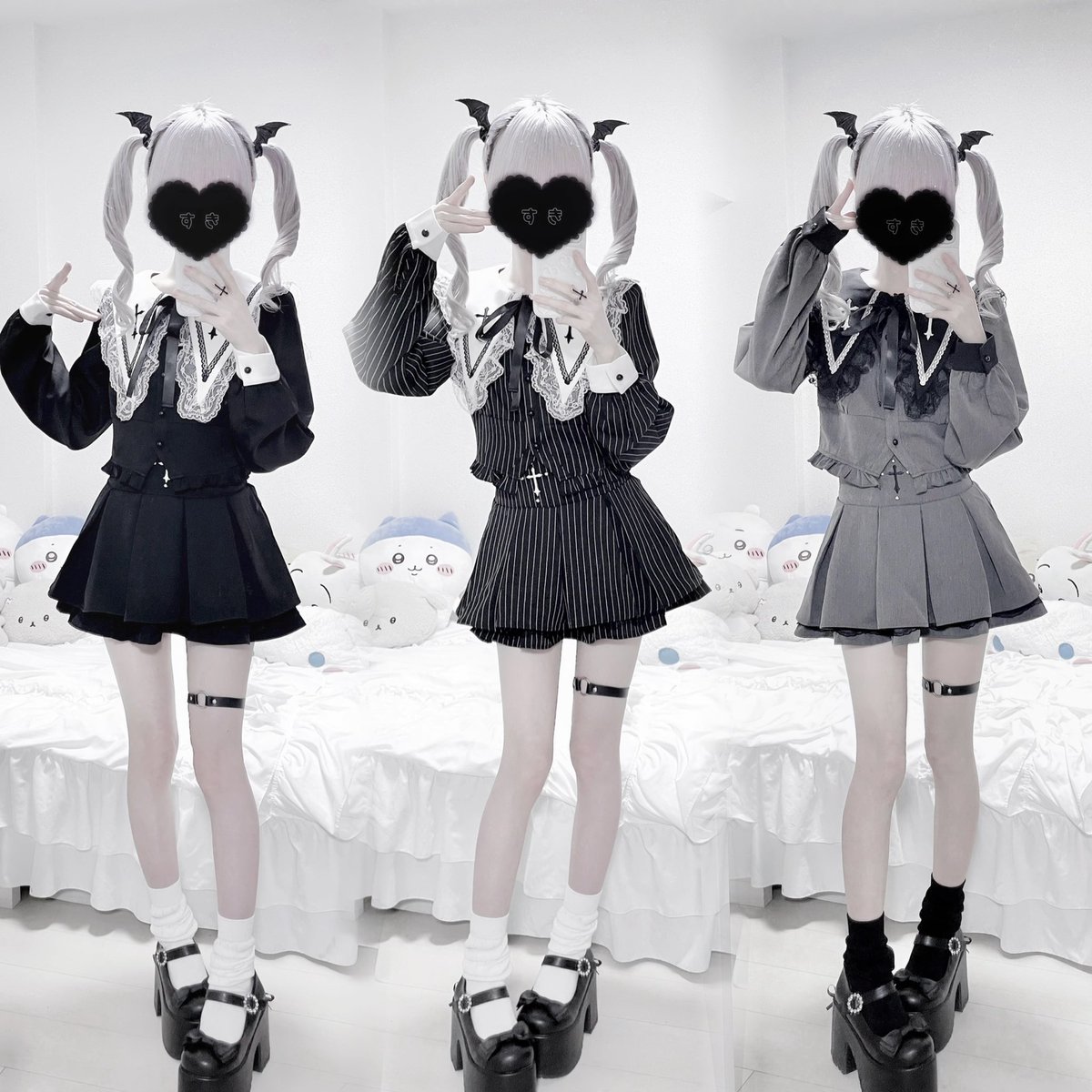 𝓟𝓲𝓬𝓴 𝓾𝓹 🩶🥀 . 大人気のクロス刺繍短丈セットアップが 再入荷中