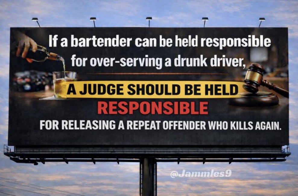 rightsidefreee's tweet photo. @mattvanswol Pass a law to arrest judges who release violent criminals. https://t.co/7HNxbm9FlU