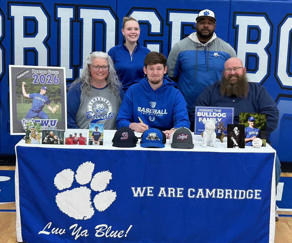 bluebobcats's tweet photo. Geese Commits to Play Baseball at Tennessee Wesleyan University! #WeAreCambridge @twbulldogs  https://t.co/AFlK5XyFyi https://t.co/jH4u7U2TJS