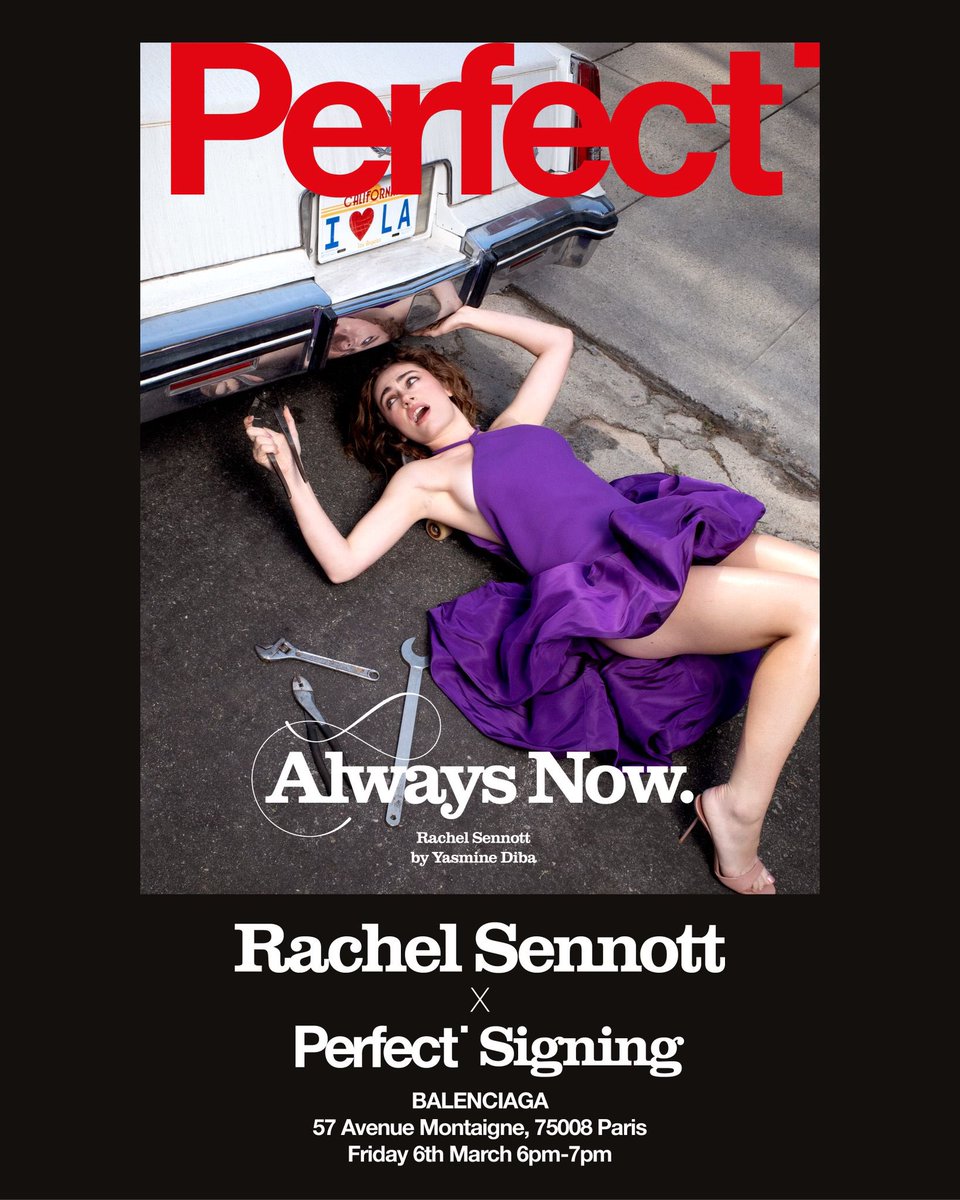 theperfectmag's tweet photo. ‼️ PARIS ‼️ Tomorrow, Perfect cover star, Rachel Sennott will be signing posters for her Perfect cover at the @balenciaga in store, 57 Avenue Montaigne, Paris from 6-7pm.

BALENCIAGA
57 Avenue Montaigne
75008
Paris 
6pm - 7pm 

#rachelsennott #balenciaga #PFW https://t.co/azyfRqO9I9