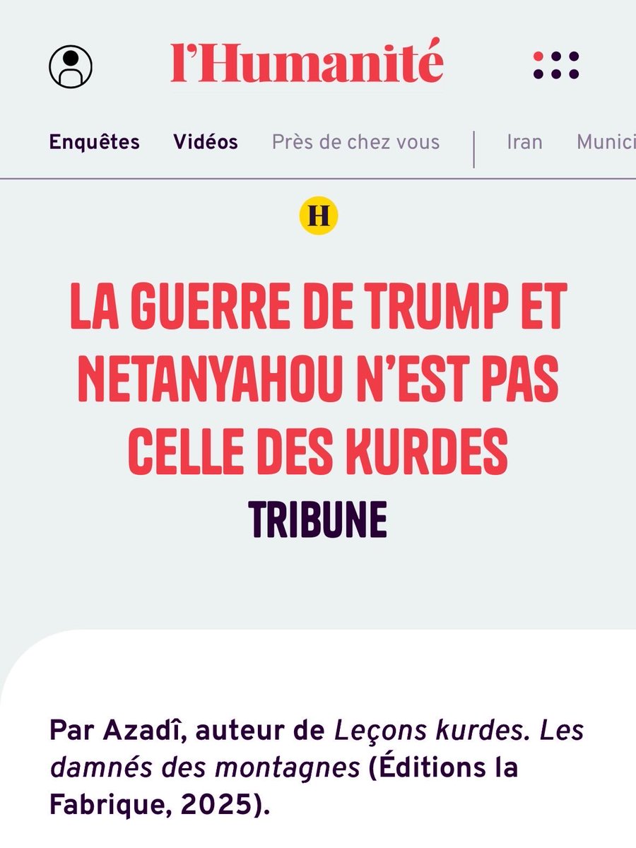 AzadiMarx's tweet photo. Ma tribune publiée dans l’Humanité est disponible ici👇

Je reviens sur toute la campagne médiatique US/Israel pour forcer les Kurdes à entrer en guerre. https://t.co/N6FgP7rICq