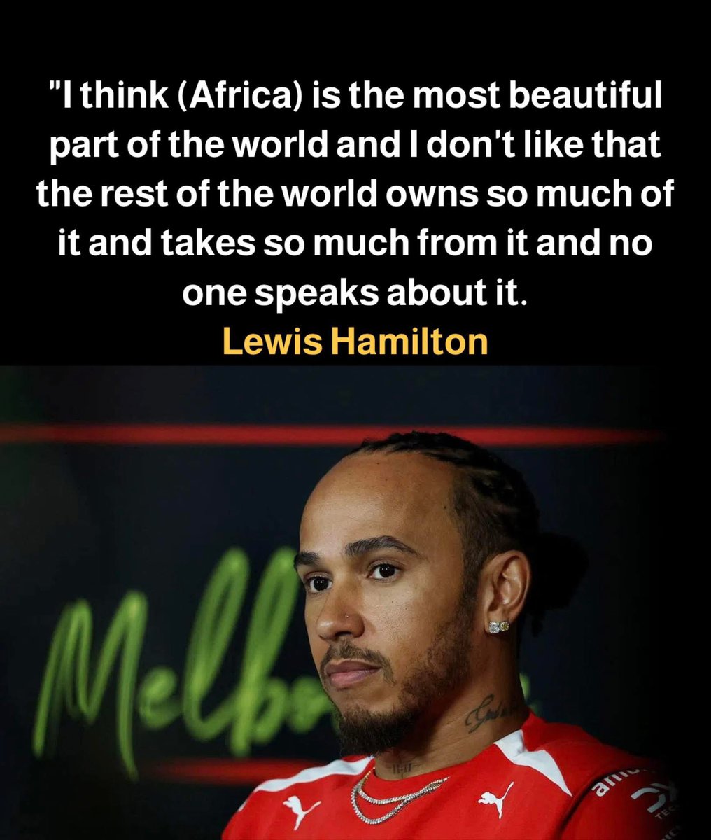 Lewis Hamilton is really aware of the situation in Africa. He said nothing but the truth.