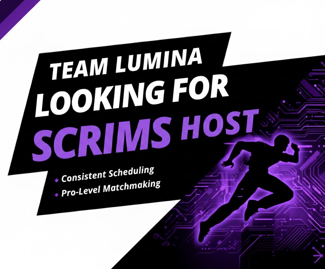 Luminaggs's tweet photo. Lumina is looking for a professional, well experienced scrim host for our Team! 

Responsibilities: 

- Scheduling &amp; Coordination, Lobby Management &amp; Setup
- Record Keeping and Reporting
- Managing a Scrims Server, Scouting &amp; Quality, Media growth

Interested? Drop up a DM! https://t.co/NWjrosrn3X