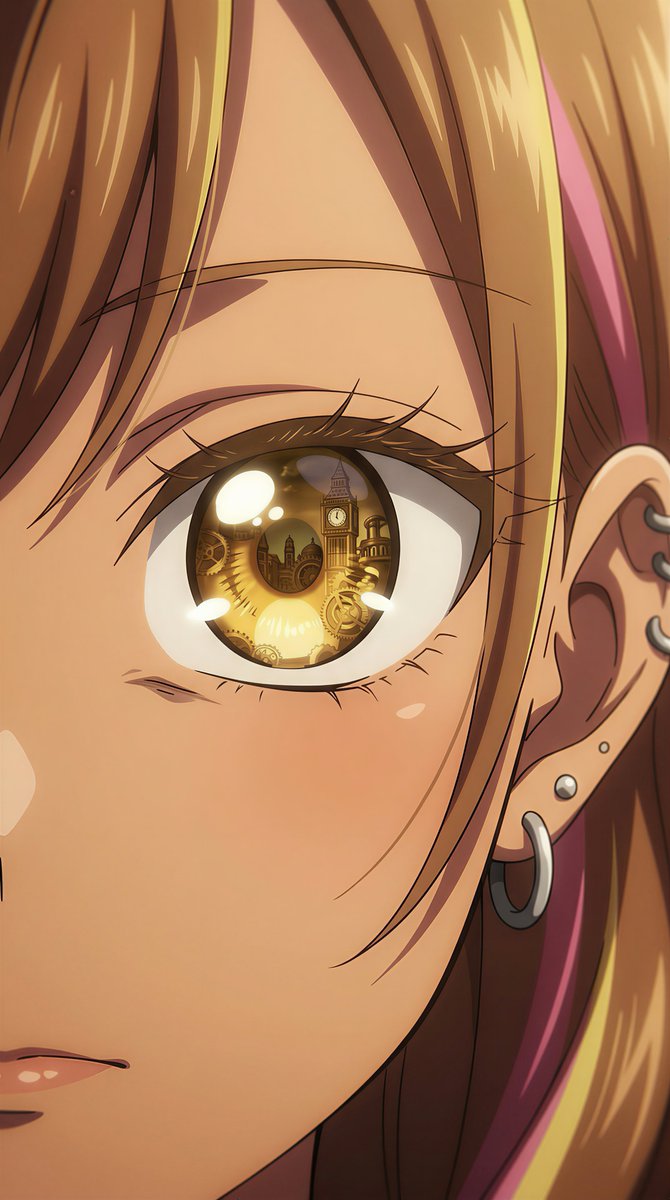 タイトル：『瞳に宿る機巧』

… 
Steampunkを含んだイラストコンテスト
 3月8日（日） 24時迄
応募宛先:<a href="/yatagarasu_f/">八咫烏/🇯🇵</a> 
…

服を着飾るのではなく、
世界観そのものを「視界」に閉じ込める。

琥珀色の瞳と、真鍮の歯車。
スチームパンクの美しい造形を、
瞳孔に反射する光として描画しました。