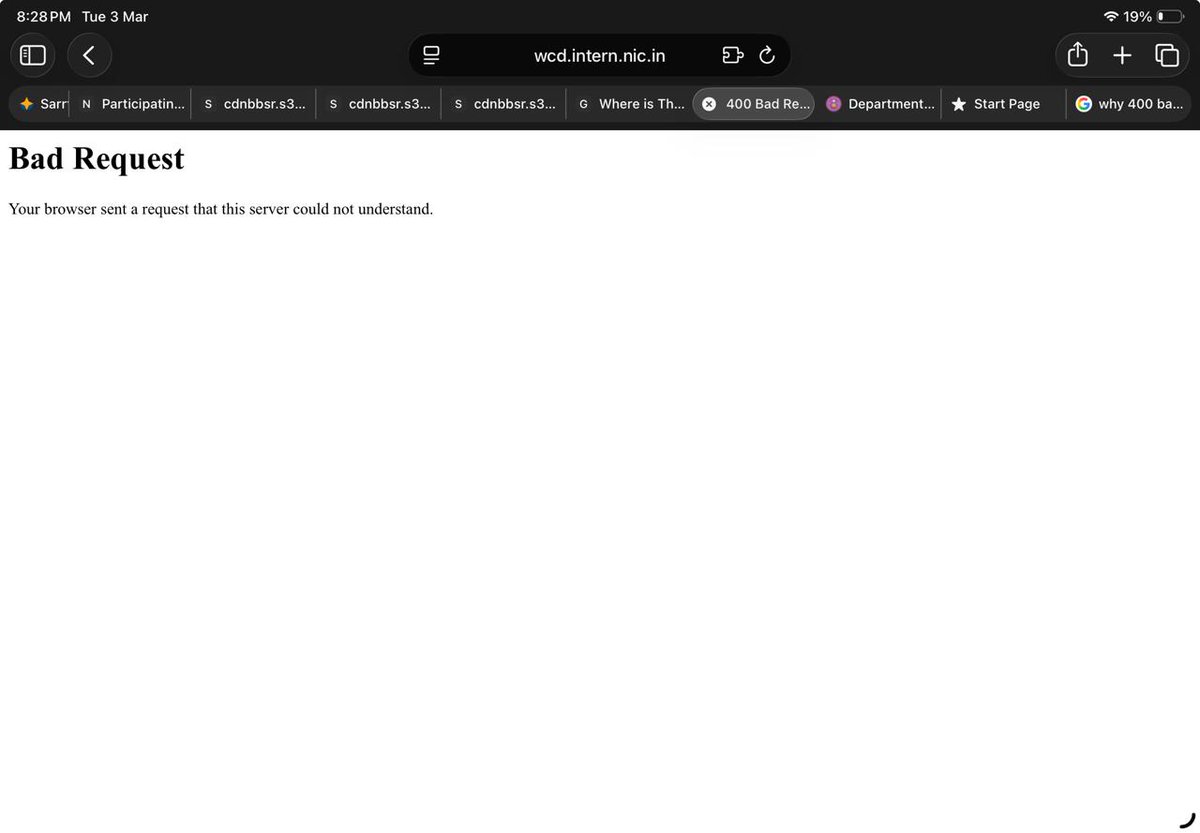 apotato1111's tweet photo. Since last December, I have attempted to submit the WCD internship form using five different systems, yet the portal never accepts it,wondering if the problem is on my end. https://t.co/AdnXnIR9va