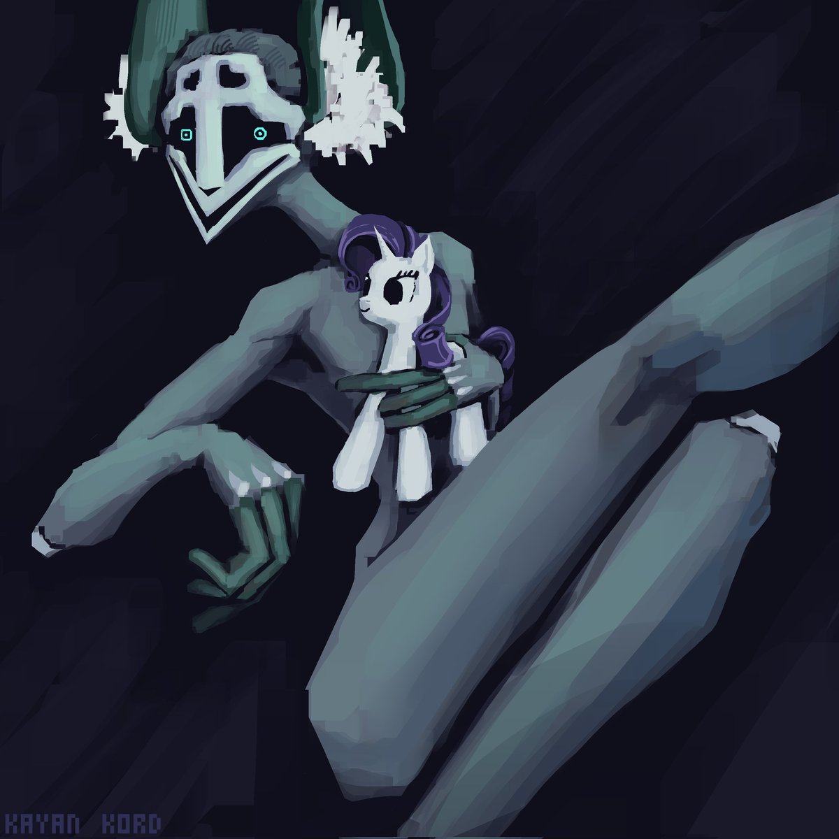 Kayan_Kord's tweet photo. My sona with emotional support rarity plushie 

#persona #mlp #art https://t.co/LwWPiyjVhE