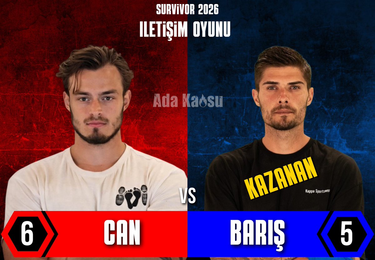 İletişim Oyunu

🔴 Can 🆚️ 🔵 Barış 

#Survivor2026 #SurvivorTürkiye #SurvivorÜnlüler #SurvivorGönüllüler #ÜnlülerGönüllüler