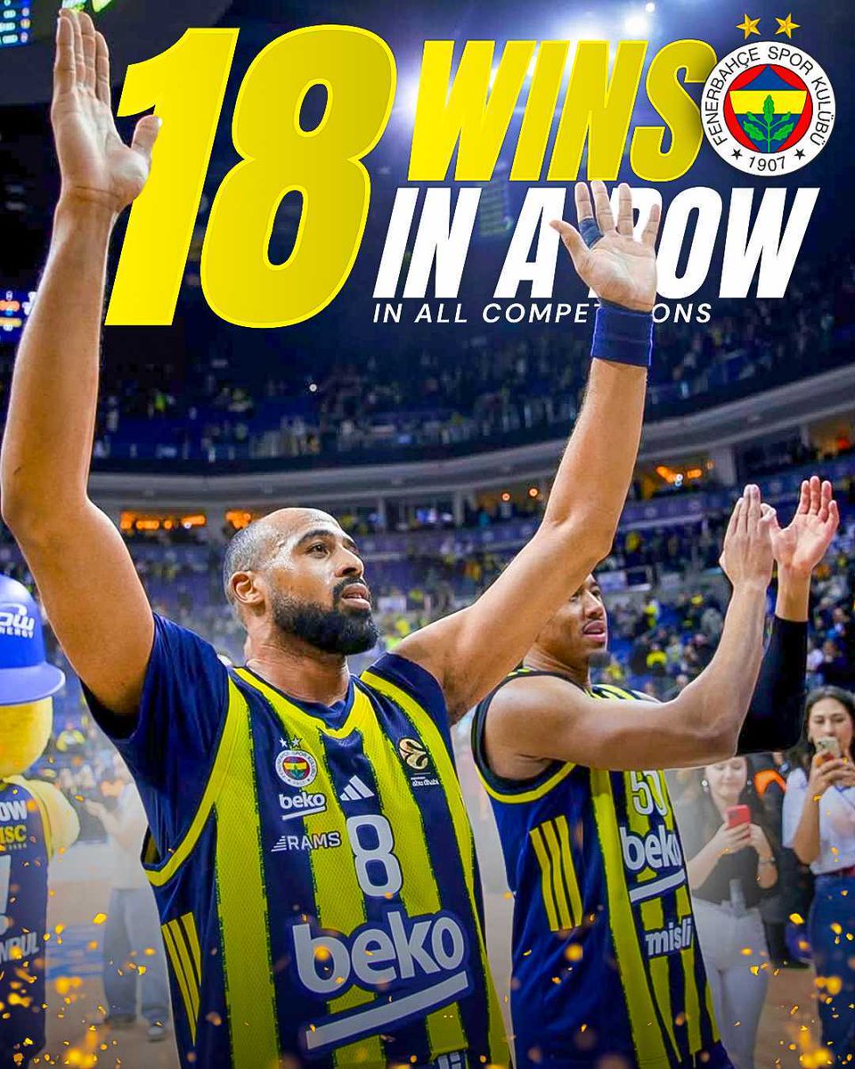 This is just a JOKE

🔵🟡 FENERBAHCE now has 18 straight WINS across all competitions, after tonight's victory over Monaco

Most DOMINANT team in Europe