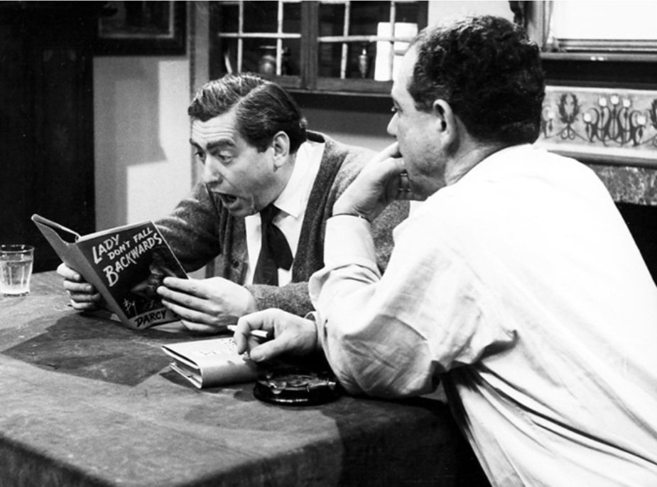 Tony: Do you mind, I'm trying to read, don't interrupt. I'm on the edge of my seat

Sid: Good, is it?

Tony: Good? This is red hot, this is mate. I'd hate to think of this getting into the wrong hands. As soon as I've finished it, I shall recommend they ban it!

#WorldBookDay