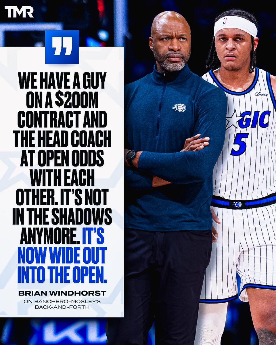ESPN’s Brian Windhorst believes the alleged divide between Paolo Banchero and Jamahl Mosley is “wide out into the open.” 😬

#MakeItMagic